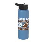 Ready to Tackle 2nd Grade Football Boys First Day of School Stainless Steel Insulated Water Bottle