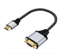Reagle Adaptador HDMI a VGA - Full HD 1080p @ 60 Hz Conector chapado en oro Carcasa de aluminio Plug & Play Transmisión de señal unilateral 18 cm Longitud del cable Negro para monitor proyector
