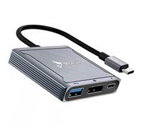 Reagle Adaptador USB-C Hub con DisplayPort 8K @60Hz, 100W Power Delivery, compatible con MacBook, iPad, Windows, revestimiento de aluminio, Plug & Play