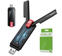 Reagle Adaptador WiFi USB-A WiFi 6 AX1800, 1800 Mbps, Dual Band 2,4 GHz y 5 GHz, USB 3.2 Gen 1, 2 Antenas 5 dBi, MU-MIMO, Adaptador WLAN para PC y Portátil, Windows 7/8/10/11