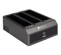 Reagle Base de carga para discos duros de 2,5" y 3,5" HDD/SSD, 3 bahías, función de clonación offline, USB 3.2 Gen 1, 18TB, aluminio, SuperSpeed 5 Gb/s, Plug & Play, incluye fuente de alimentación y