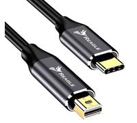 Reagle Cable USB-C a Mini DisplayPort 4K 60 Hz 10 Gbps 7.1 Dolby Digital Plug and Play - Conectores chapados en oro - Conectores de aluminio - No compatible con transferencia de datos - Cable de 3M