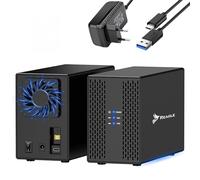 Reagle Caja RAID JBOD 2 x 3,5 pulgadas y 2 x 2,5 pulgadas, SATA III y USB 3.2, 40TB, UASP, alimentación 12V/3A 36W