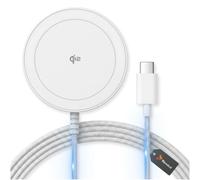 Reagle Cargador Inalámbrico Magnético Qi2.2 25W de Carga Rápida, Compatible con iPhone 17/16/15/14/13/12, Samsung Galaxy, Google Pixel y AirPods, Cable USB-C 1,5 m, Sin Adaptador, Blanco