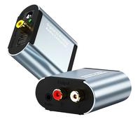 Reagle Digital a Analógico Audio Converter Adaptador con Toslink & Coaxial Entrada a RCA (RCA) & 3,5 mm Salida Conversor Óptico para Amplificador TV Altavoz Plug & Play Plata