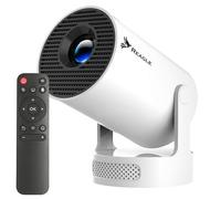 REAGLE R-Movielum-P10 - Mini proyector Inteligente con Android 14, con Soporte Giratorio de 180°, Soporte de Full HD y 4K 2 GB + 16 GB 130 Pulgadas, 260 ANSI, Mando a Distancia de Cine en casa ± 40°