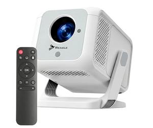 Reagle R-MOVIELUM-P31 - Proyector Full HD 1080p 4K upscaling, 420 ANSI LED Proyector Portátil 130 Pulgadas, Android 14 Wi-Fi 6 Bluetooth 5.4 Auto Focus Keystone HDMI USB Smart TV 180° Giratorio Home