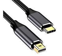 Reagle Thunderbolt USB-C Mini DisplayPort 4K 60Hz 10Gbps 7.1 Dolby Digital Plug and Play Funcionamiento Conector Dorado Conectores de Aluminio 1M Cable