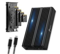 Reagle USB4 M.2 NVMe - Caja SSD de 40 Gbps compatible con Thunderbolt 4/3 para PCIe M-Key/B+M-Key 2230-2280 a 8 TB, ASM2464PD, aluminio, USB-C, color negro