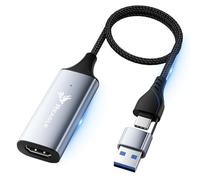 Reagle Video Grabber 4K HDMI Capture Card USB-A/C OBS Streaming, 1080p@60Hz Full HD Grabación, USB 3.2, Plug & Play, para PC, cámara, consola, vlogging