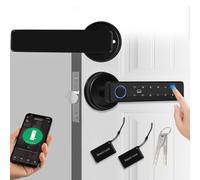 ReaIOKbii Cerradura Inteligente 5-en-1 Puerta Manija Electrónica Teclado Contraseña WiFi TUYA Smart Lock Huella Dactilar Biométrica Digital RFID IC Tarjeta Táctil Puerta Principal para Casa Oficina