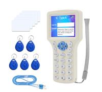 ReaIOKbii Copier Reader Writer Duplicador NFC Card Reader 125KHz 13.56MHz 10 Frecuencia RFID Smart Card Pantalla a color Decodificador de tarjetas cifradas con clave escribible