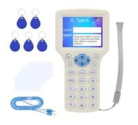 ReaIOKbii Lector de tarjetas y fotocopiadora, lector NFC, 125 KHz, 13,56 MHz, 10 frecuencias, RFID, llavero, lector de tarjetas, escritor, decodificador de tarjetas cifrado, con tarjeta USB para