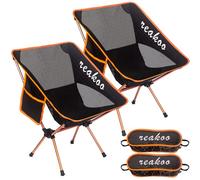reakoo Silla Plegable Camping Juego de 2, Portátil Silla Camping Plegable Ligera, con Bolsa de Transporte para Acampada, mochileros, Senderismo, Picnics