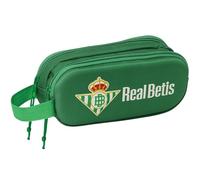 Real Betis BALOMPIÉ 3D - Portatodo Doble 3D, Estuche Infantil, Estuche Niño, Ideal para Niños en Edad Escolar, Cómodo y Versátil, Calidad y Resistencia, 21x6x8 cm, Color Verde