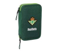 Real Betis BALOMPIÉ - Estuche Escolar Niño, Estuche con Colores, con 28 Útiles Incluidos, Ideal para Niños de 5 a 14 Años, Cómodo y Versátil, Calidad y Resistencia, 12.5x4x19.5 cm, Color Verde