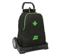 REAL BETIS BALOMPIÉ - Mochila Escolar, Espalda Ergonómica, con Carro Safta Evolution, Ideal para Niños de Diferentes Edades, Cómoda y Versátil, Calidad y Resistencia, 32x16x44 cm