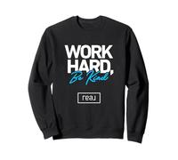 Real Broker Work Hard Be Kind Valor básico Blanco y Azul Sudadera
