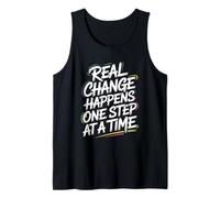 Real Change Happens One Step At A Time - Cita Motivacional Camiseta sin Mangas