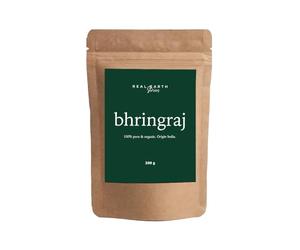 Real Earth - Bhringraj en polvo - 100% puro y orgánico - Cosmética natural en polvo - Mascarilla capilar - Cuidado piel - Cuidado natural para cabello y piel - Vegano - Ayurveda -250gr