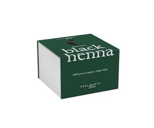 Real Earth - Black Henna - Tinte de Henna - 100% orgánica y natural - Barros para teñir el pelo - Cabellos negros - Coloración Natural - Cosmética ayurvédica - Vegana - Sin amoniacos - 250gr