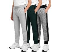Real Essentials Pack de 3 Pantalones de chándal para niños Youth Active Athletic Soft Fleece Jogger, Set E, 18-20