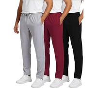 Real Essentials Paquete de 3: Pantalones Deportivos para Hombre, Pantalones Deportivos con Bolsillos, Entrenamiento, Correr y Descansar (Grande y Alto), Conjunto 3, X-Large