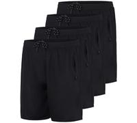 Real Essentials Paquete de 4: Pantalones Cortos de Malla de Secado rápido para Correr de 7 Pulgadas para Hombre con Bolsillos con Cremallera (Disponible en Tallas Grandes y Altas), Conjunto 1, Small