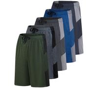 Real Essentials - Paquete de 5 Pantalones Cortos Deportivos Dry-Fit Resistentes al Sudor para Hombre, Juego G, XXX-Large