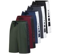 Real Essentials - Paquete de 5 Pantalones Cortos Deportivos Dry-Fit Resistentes al Sudor para Hombre, Set M, Large