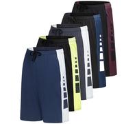 Real Essentials - Paquete de 5 Pantalones Cortos Deportivos Dry-Fit Resistentes al Sudor para Hombre, Set J, X-Large