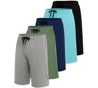 Real Essentials - Paquete de 5 Pantalones Cortos Deportivos Dry-Fit Resistentes al Sudor para Hombre, X-Large