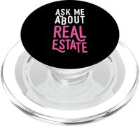 Real Estate Diciendo, Agente Inmobiliario Lindo Gráfico Rosa PopSockets PopGrip para MagSafe