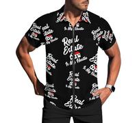 Real Estate is My Hustle - Camiseta polo de manga corta para hombre, con cremallera, para golf, Multicolor, L