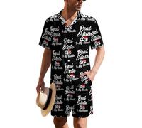 Real Estate Is My Hustle - Conjunto hawaiano para hombre, casual, camisa con botones, pantalones cortos, 2 piezas, Multicolor, L