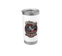 Real Grandpas Drive Hot Rods Vintage Retro Automotriz Vaso térmico de acero inoxidable de doble pared