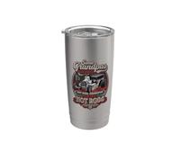 Real Grandpas Drive Hot Rods Vintage Retro Automotriz Vaso térmico de acero inoxidable de doble pared