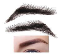 Real Hair Eyebrow Set, Realistic Fake Eyebrows, Natural Looking Eyebrows, Reusable Human Hair False Eyebrows for Men and Women, Holiday Makeup or Everyday Use (1 Pair)