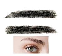 Real Hair Eyebrow Set, Realistic Fake Eyebrows, Natural Looking Eyebrows, Reusable Human Hair False Eyebrows for Men and Women, Holiday Makeup or Everyday Use (1 Pair)