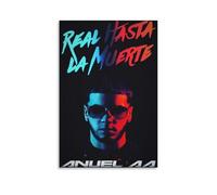 Real Hasta La Muerte Anuel AA Póster decorativo vibrante de alta gama, pósteres de pared retro, decoración de habitación, pósteres de arte clásico, adecuados para adolescentes, salas de estar