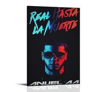 Real Hasta La Muerte Anuel AA Póster decorativo vibrante de alta gama, pósteres de pared retro para decoración de habitación, pósteres de arte clásico adecuado para adolescentes, salas de estar