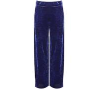 REAL LIFE FASHION LTD Pantalones de mujer de terciopelo de velour elástico de pierna ancha con bolsillo, palazzo, lisos, de uso casual, elásticos, talla grande, UK 12-26, azul real, 52-54