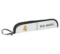 REAL MADRID 1ª EQUIPACIÓN 24/25 - Portaflautas, Portatodo, Calidad y Máxima Resistencia, Flauta, Instrumento Musical, 37x2x8 cm, Color Blanco/gris