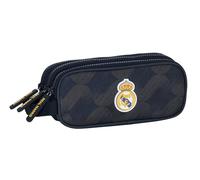 Real Madrid 2ª EQUIPACIÓN 23/24 - Estuche Triple Cremallera, Estuche Infantil, Estuche Niño, Ideal para Niños de 5 a 14 Años, Cómodo y Versátil, Calidad y Resistencia, 21x7x8.5 cm, Color Azul Marino
