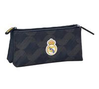 Real Madrid 2ª EQUIPACIÓN 23/24 - Neceser Escolar Infantil, con Cremallera Simple, Ideal para Niños de Diferentes Edades, Cómodo y Versátil, Calidad y Resistencia, 22x8x10 cm, Color Azul Marino