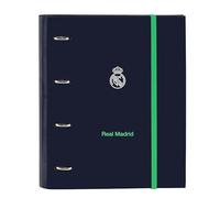 REAL MADRID 2ª EQUIPACIÓN 25/26 - Carpeta 4 Anillas de 35 cm con 100 Hojas A4, Ideal para Niños de Diferentes Edades, Cómoda y Versátil, Calidad y Resistencia, 27x3.5x32 cm