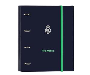 REAL MADRID 2ª EQUIPACIÓN 25/26 - Carpeta 4 Anillas de 35 cm con 100 Hojas A4, Ideal para Niños de Diferentes Edades, Cómoda y Versátil, Calidad y Resistencia, 27x3.5x32 cm