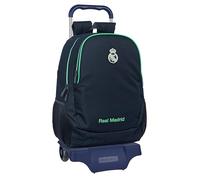 REAL MADRID 2ª EQUIPACIÓN 25/26 - Mochila Escolar con Carro, Ideal para Niños de Diferentes Edades, Cómoda y Versátil, Calidad y Resistencia, 33x15x43 cm