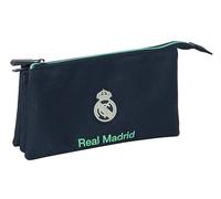 REAL MADRID 2ª EQUIPACIÓN 25/26 - Portatodo Triple, Estuche Infantil, Estuche Niño, Ideal para Niños en Edad Escolar, Cómodo y Versátil, Calidad y Resistencia, 22x3x12 cm