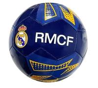 Real Madrid Balón Azul y Amarillo Grande Producto Oficial Talla 5 tamaño Similar al reglamentario de fútbol 11